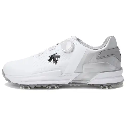 DESCENTE SWINGER BOA Soft And Comfortable Slip Resistant Slip Resistant Low top Golf Shoes Men's White Silver