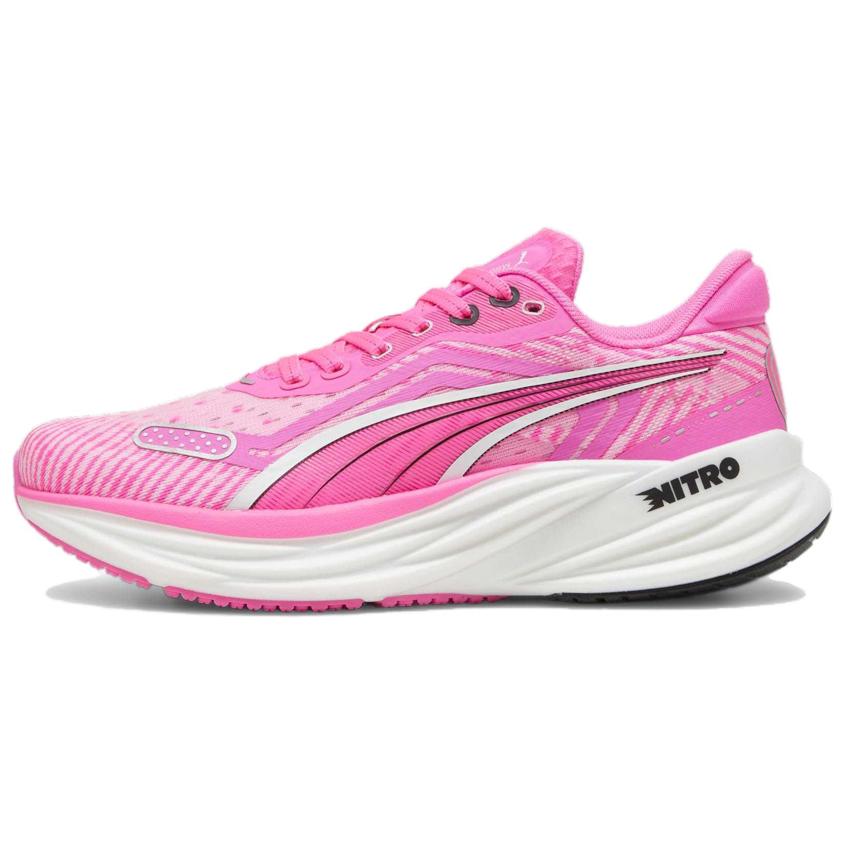 PUMA Magnify Nitro 2 Comfortable And Breathable Abrasion Resistant Low top Casual Running Shoes Women's Pink