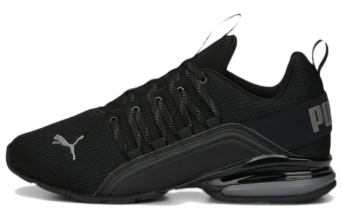 PUMA Axelion Comfortable Fabric Slip Resistant Abrasion Resistant Low top Running Shoes Men's Black