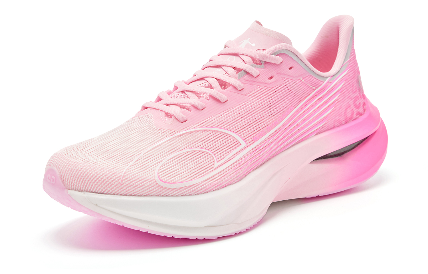 QIAODAN Cushioned Slip Resistant Abrasion Resistant Low Top Casual Running Shoes Men’s Pink