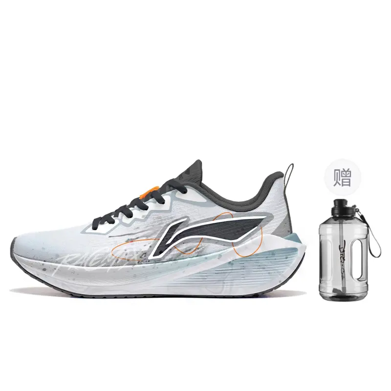 Li Ning Wave LITE Slip Resistant Abrasion Resistant Low top Casual Running Shoes Men's Gray Blue