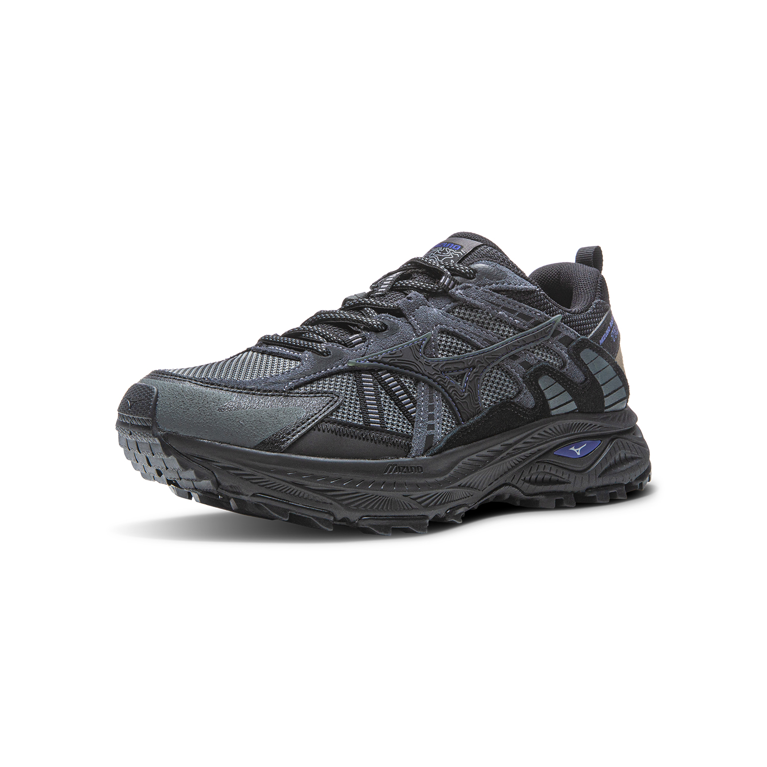 Mizuno Racer Trail Comfortable Textile, Synthetic Leather Low top Running Shoes Unisex Black