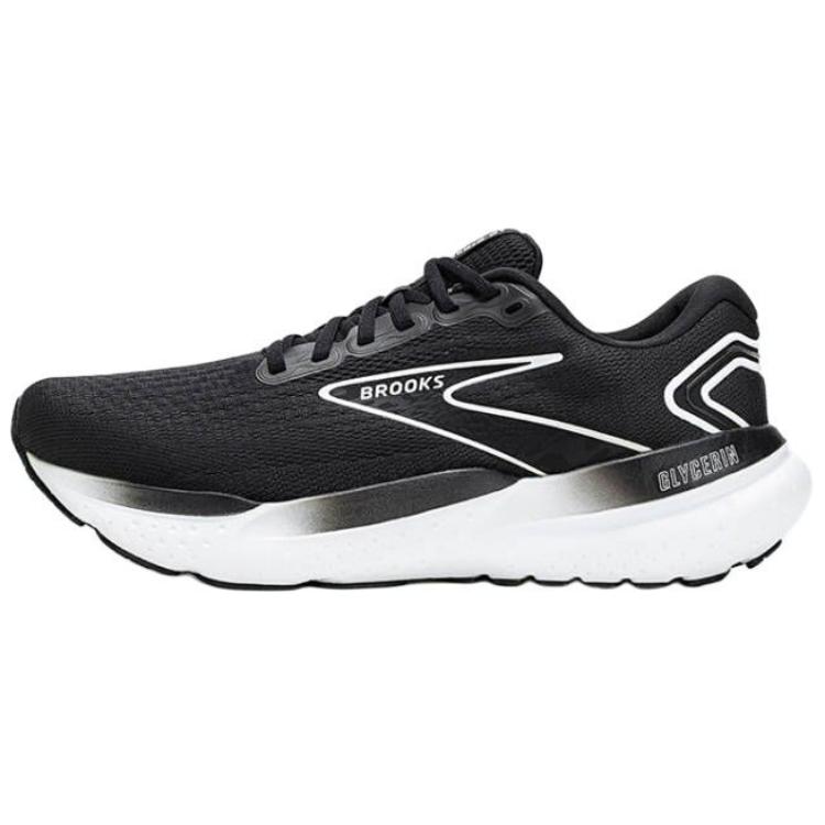 Brooks Glycerin 21 Slip Resistant Abrasion Resistant Low top Casual Running Shoes Men’s Black White Wide Fit