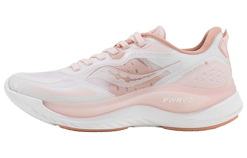 Saucony Phoenix Inferno 2 Firebird Cushioning Slip Resistant Abrasion Resistant Low top Running Shoes Unisex White Pink