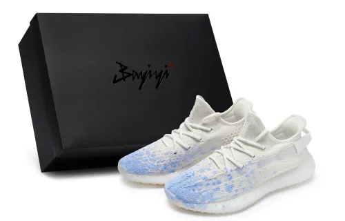 Adidas Originals Yeezy Boost 350 V2 811 Manufacturing, Frost Blue Iridescent, Special Shoe Box Low top Casual Shoes