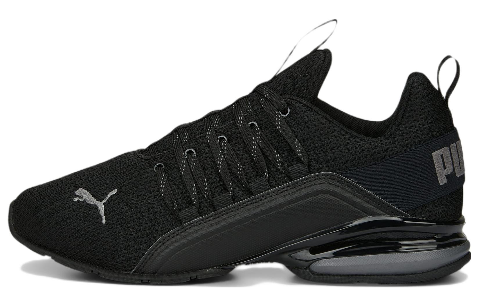 PUMA Axelion Comfortable Fabric Slip Resistant Abrasion Resistant Low top Casual Running Shoes Men's Black