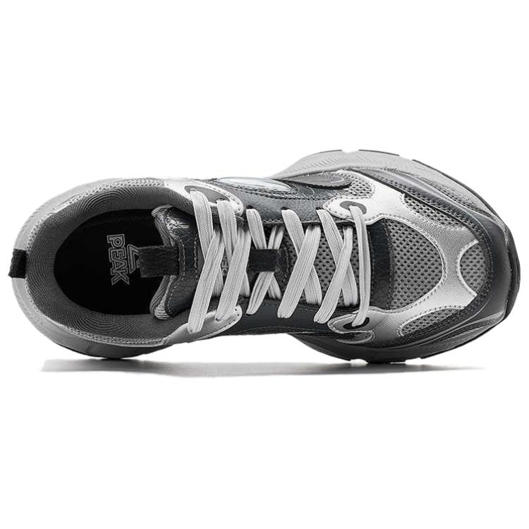 PEAK Cushioning Slip Resistant Rebound Low top Casual Running Shoes Unisex Silver Gray