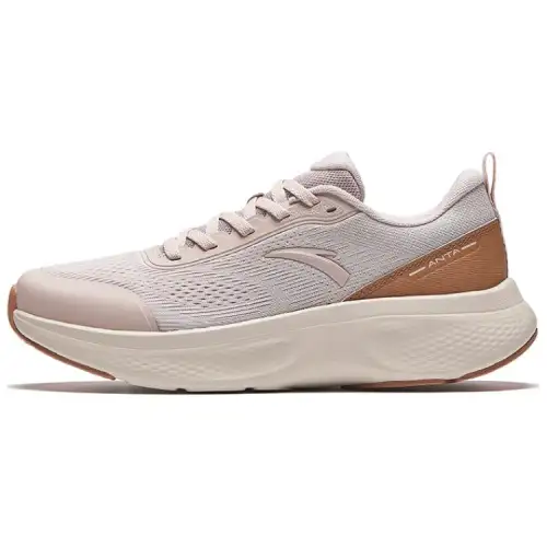 Anta Mesh Non slip Lightweight Low top Running Shoes Women's Gray Brown