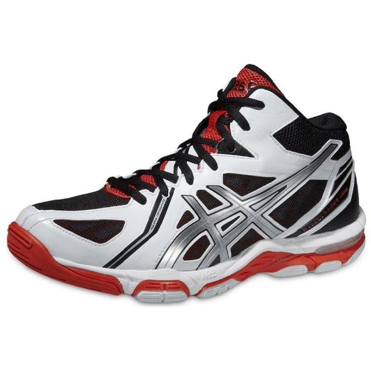 Asics Gel Volley Elite Comfortable Fabric Low top Running Shoes Men's Black Red White Silver