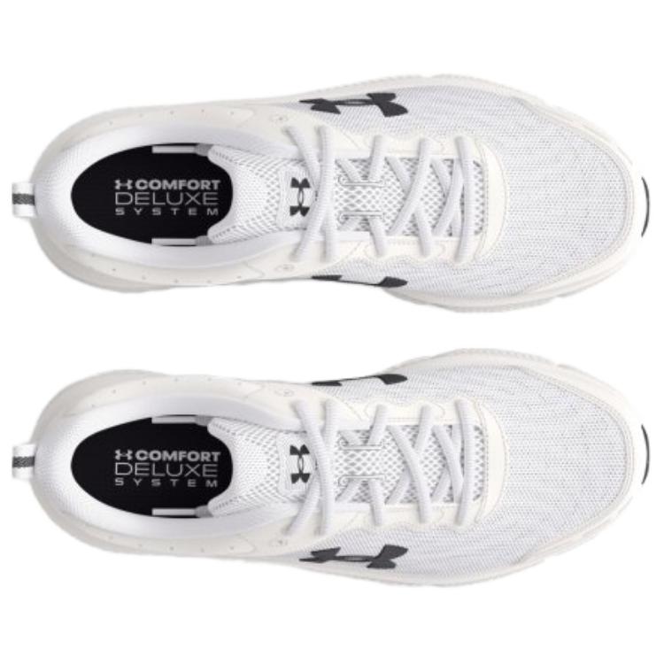 Under Armour Lace Up Cushioning Abrasion Resistant Cushioning, Wear Resistant Low top Running Shoes Unisex White