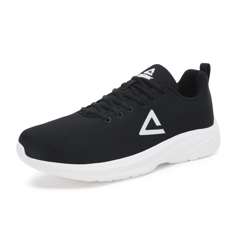 PEAK Fabric Cushioning Abrasion Resistant Breathable Low top Casual Running Shoes Men’s Black White