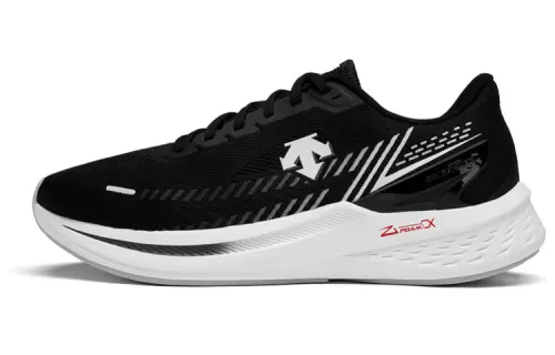 DESCENTE Enerzite comfortable, light and resilient fabric shock-absorbing and breathable low-top running shoes for men and women, black