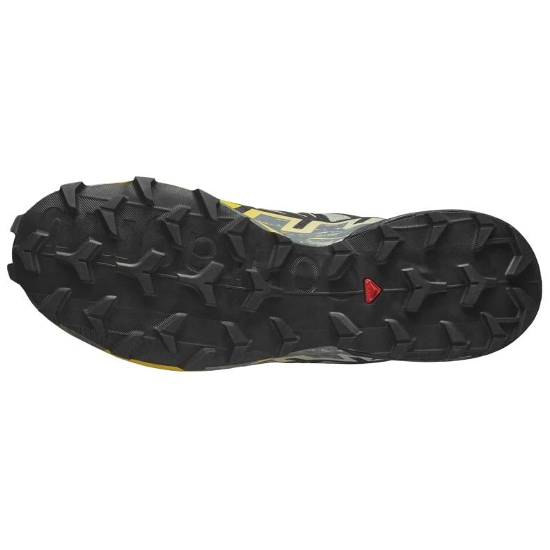 SALOMON Speedcross 6 Support Lightweight Running Shoes Men’s Black Gray Yellow