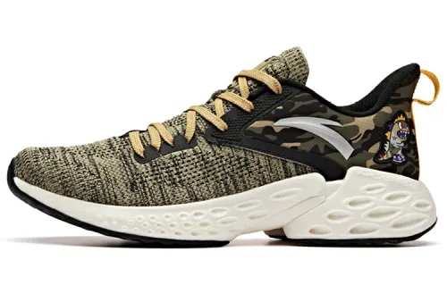 Anta Cushioning Lightweight Rebound Low top Running Shoes Men's Khaki Green
