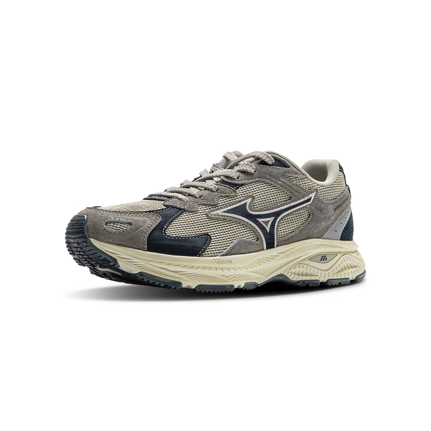 Mizuno Racer S Low top Running Shoes Unisex Stone Gray Navy Blue