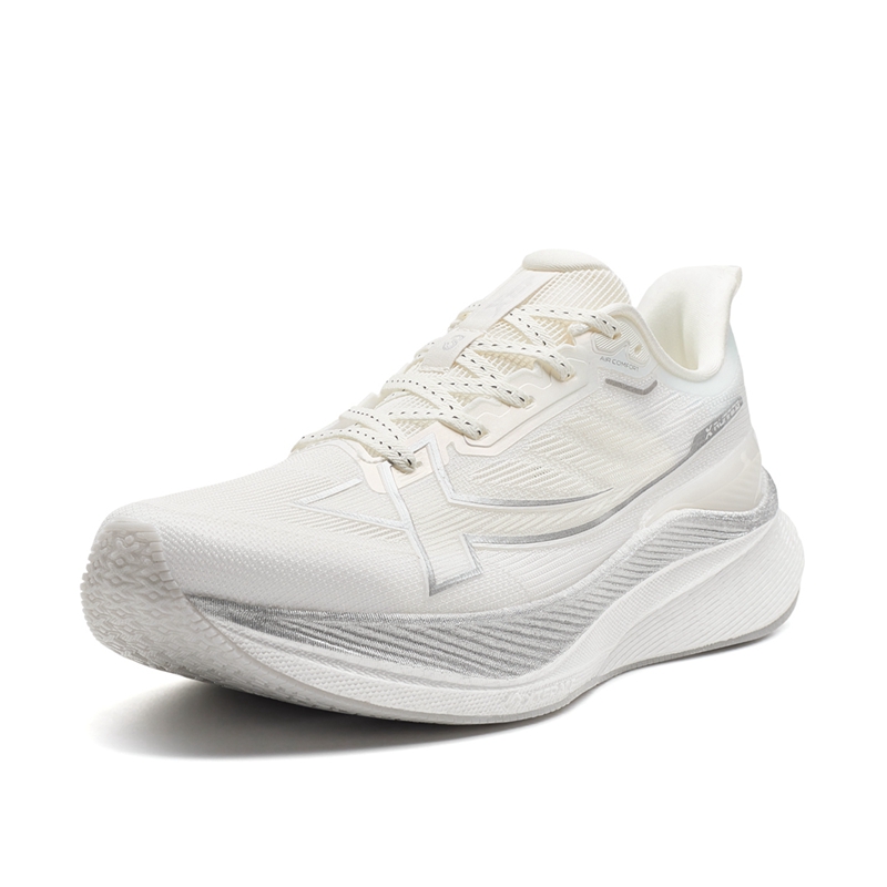 XTEP 2000km 3.0 Low top Casual Training Sprint Physical Fitness Test & Exam Running Shoes Women’s Sail White Silver