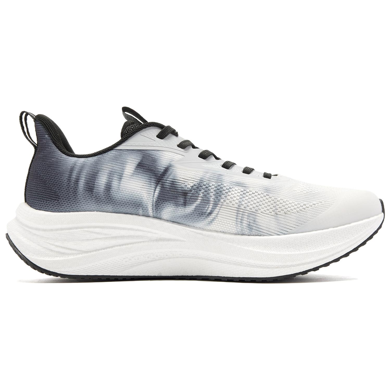 QIAODAN Soft Landing Running Shoes Men’s Low Top Snow Gray, Black