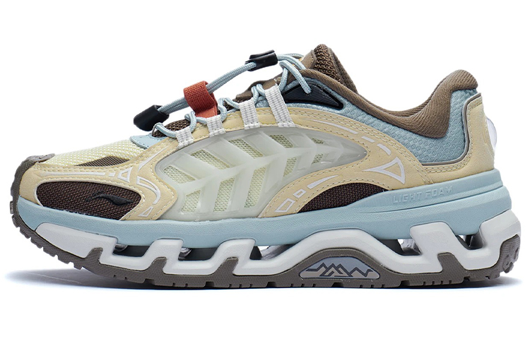 Li Ning Mountain Color Running Shoes Women’s Low Top Sunlight Yellow/Misty Gray Green