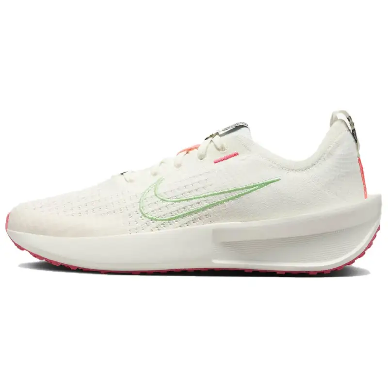 Nike Interact Run Abrasion Resistant Breathable Low top Running Shoes Women's White Green