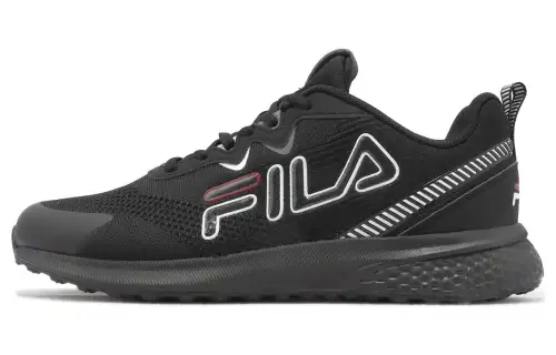 FILA Light Neurons Abrasion Resistant Breathable Low top Running Shoes Men's Black White