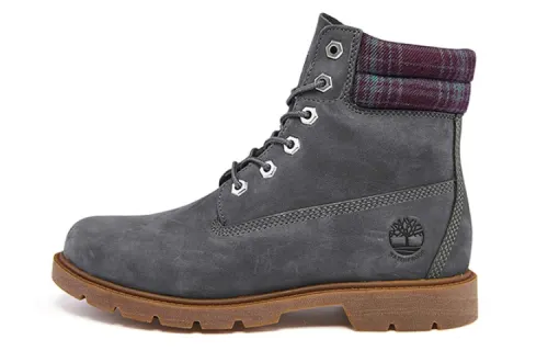 Timberland Linden Woods 6 Inch Waterproof Boots 'Dark Grey And Printed Collar' Women's
