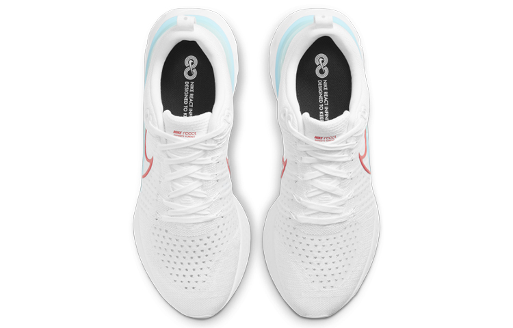 Мужские кроссовки Nike React Infinity Run Flyknit 2 (белый / синий / красный) — 白色/冰河蓝/光子灰/椒红 — фото 4