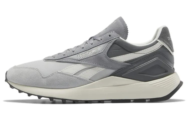 Reebok Textile, Synthetic Leather, Split Cow Leather Low top Running Shoes Unisex Gray White