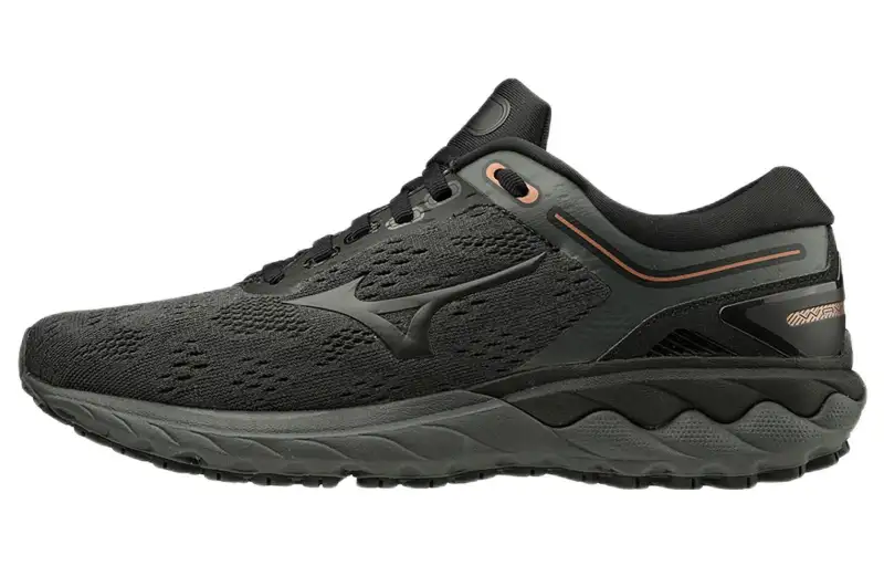 Mizuno Fabric Cushioning Slip Resistant Abrasion Resistant Low top Running Shoes Women's Black