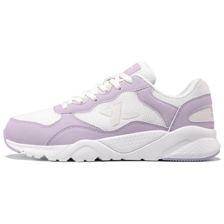 XTEP Mesh Cushioning Abrasion Resistant Breathable Lightweight Low top Sprint Running Shoes Women’s Purple White