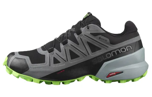 SALOMON Speedcross 5 Fabric Abrasion Resistant Low top Trail Running Shoes Men's Black Gray