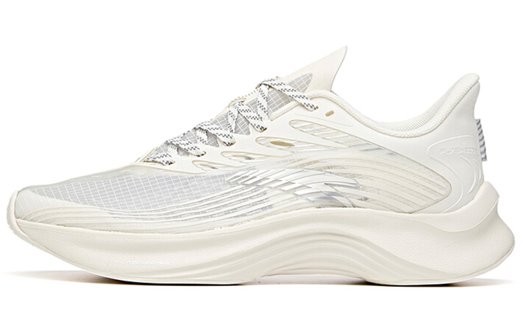 Anta Edge Comfortable Cushioning Slip Resistant Abrasion Resistant Breathable Low top Running Shoes Men’s White Silver