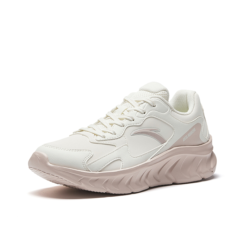Anta Textile, Synthetic Leather Cushioning, Wear Resistant Low top City Commuting Running Shoes Women’s White