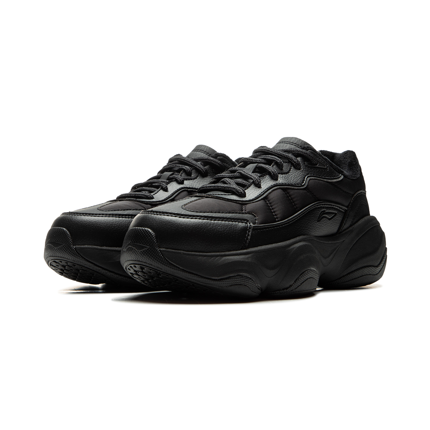 Li Ning Honey Fleece Lined Thermal, Soft Rebound Platform Slimming, Puffy Shoes