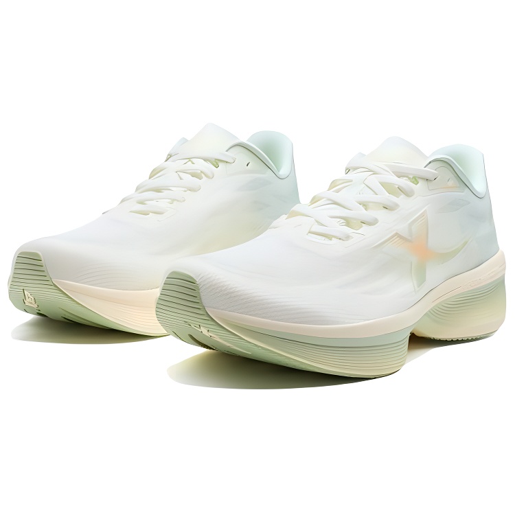 XTEP Cushioning Slip Resistant Abrasion Resistant Low top Casual Sprint Running Shoes Women’s White Green