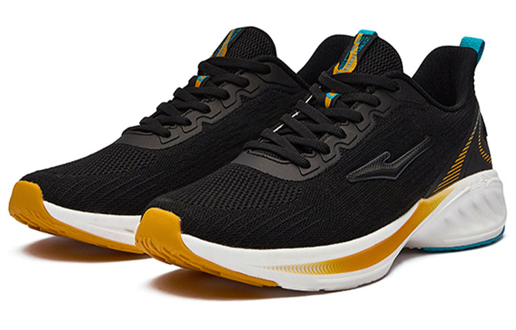 Erke Lightweight Cushioning Slip Resistant Abrasion Resistant Breathable Low top Casual Running Shoes Men’s Black Blue