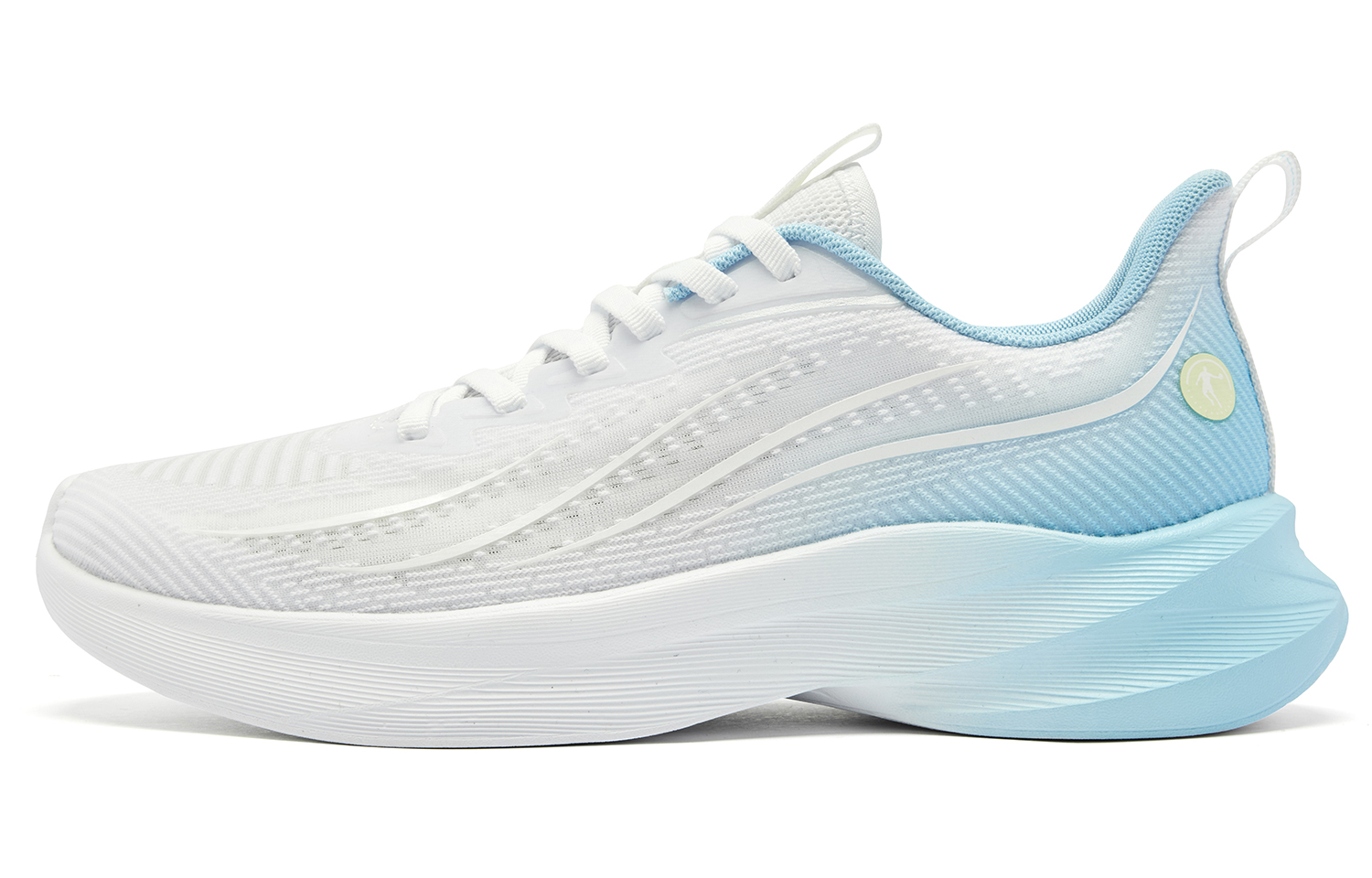 QIAODAN Cushioning Slip Resistant Abrasion Resistant Low top Casual Running Shoes Men’s White Blue