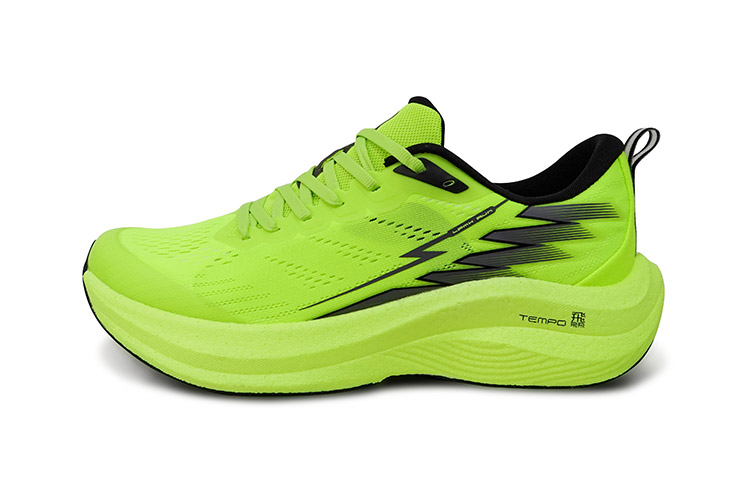 LPMX Fabric Cushioning Slip Resistant Breathable Lightweight Low top Carbon Plate Running Shoes Unisex Neon Green