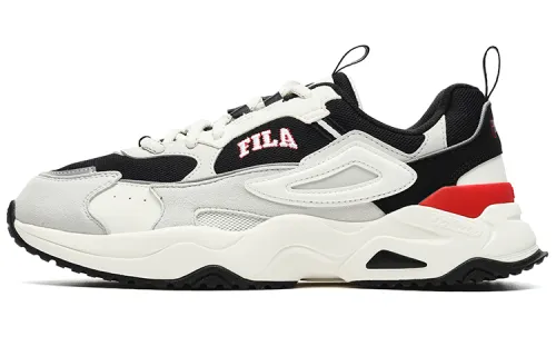 FILA Rayflide Textile, Synthetic Leather Wear resistant And Lightweight Low top Casual Shoes Men's Black White
