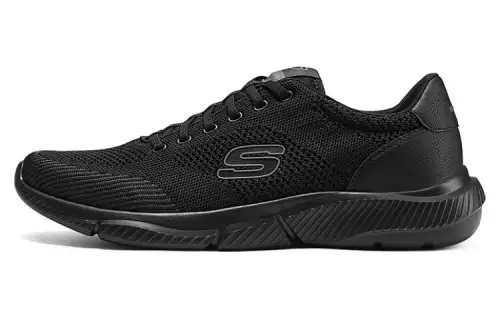 Skechers Arch Fit Textile, Synthetic Leather Low top Casual Shoes Men's Black