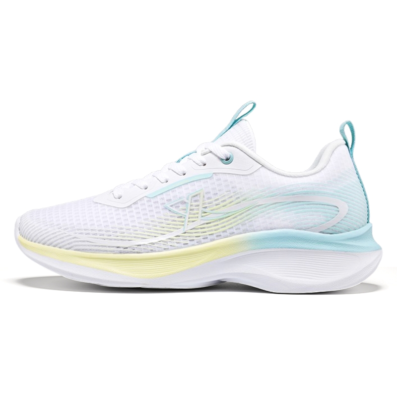 XTEP Hydrogen Wind Technology Running Shoes Women’s Low Top Classic White/Sky Yellow/Opal Blue