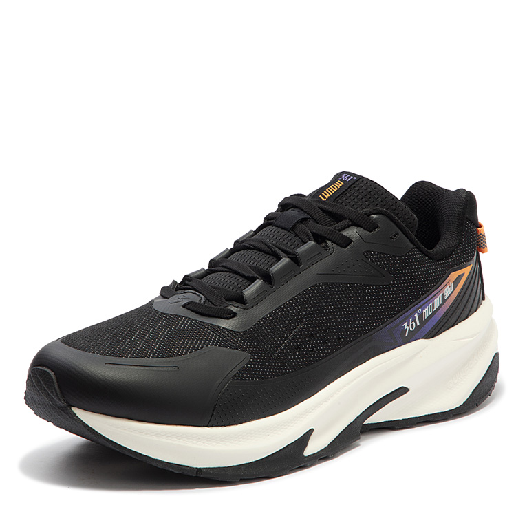361° Cushioning Slip Resistant Abrasion Resistant Breathable Low top Running Shoes Men’s Black Orange