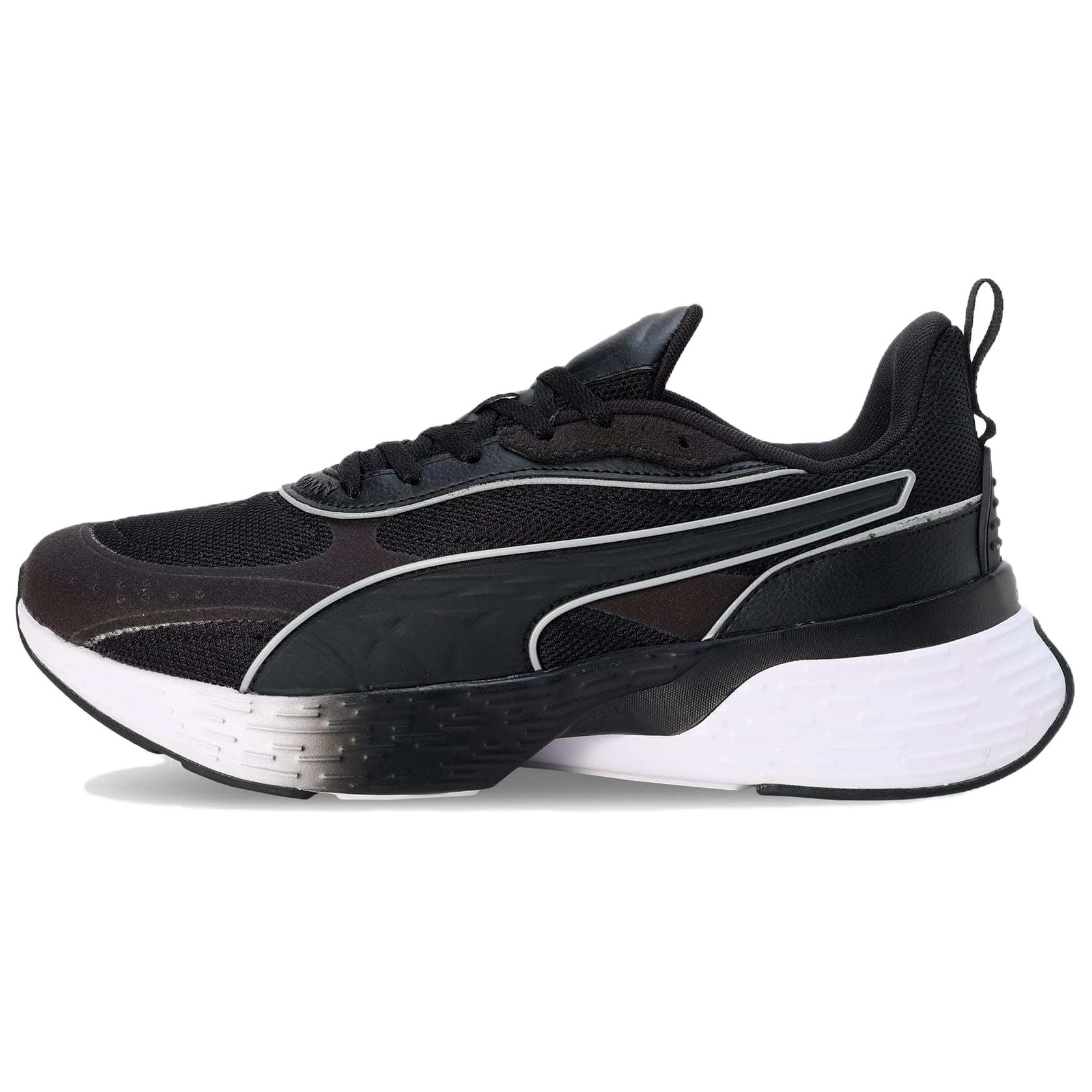 PUMA Softride Sway Slip Resistant And Breathable Low top Casual Running Shoes Unisex Black White