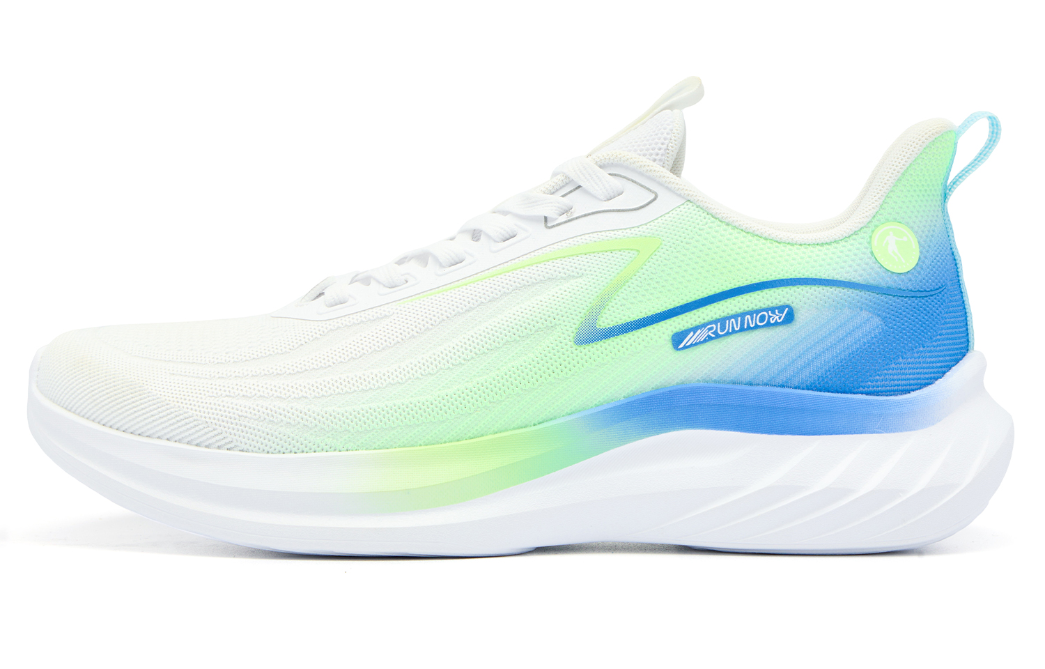 QIAODAN Cushioning Slip Resistant Abrasion Resistant Low top Casual Running Shoes Men’s White Green