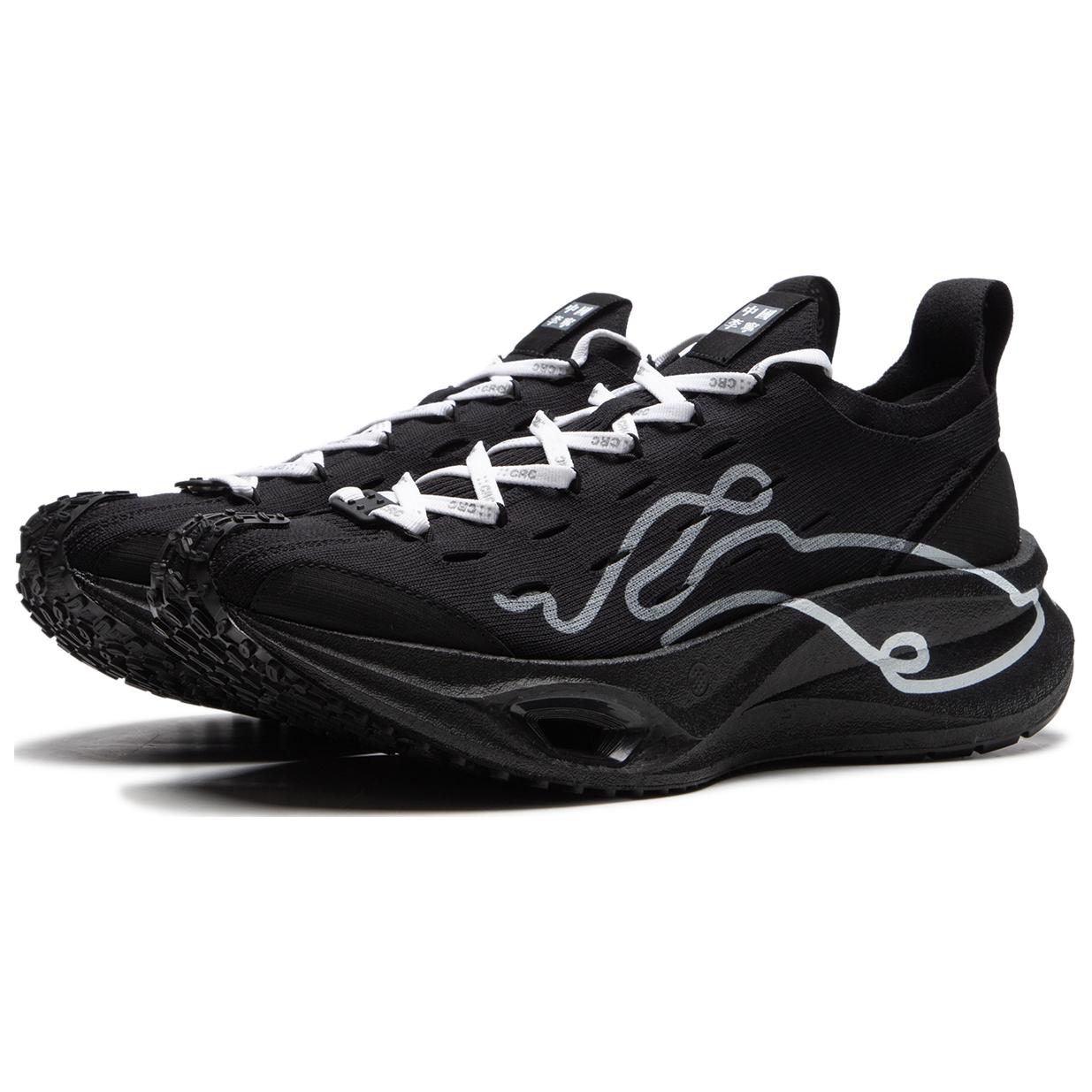 Li Ning Cushioning Slip Resistant Abrasion Resistant Low top Running Shoes Unisex Black