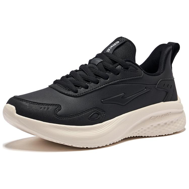 Erke Cushioning Slip Resistant Low top Casual Running Shoes Women’s Jet Black