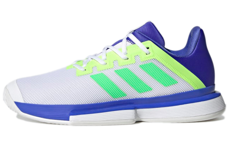 Adidas Solematch Bounce Lightweight Abrasion Resistant Low top Running Shoes Men's White Blue Green