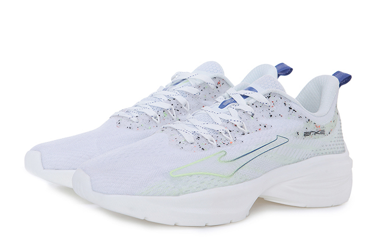 Erke Breathable Mesh Low top Running Shoes Men’s True White Stone Blue