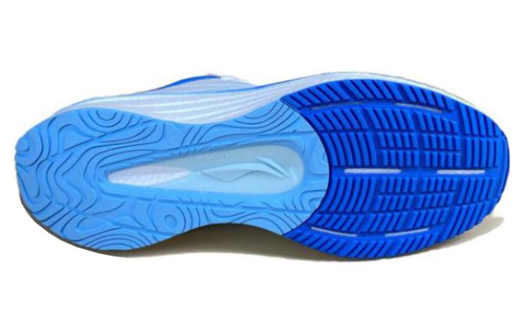 Li Ning Cushioning Slip Resistant Abrasion Resistant Low top Running Shoes Men’s White Blue