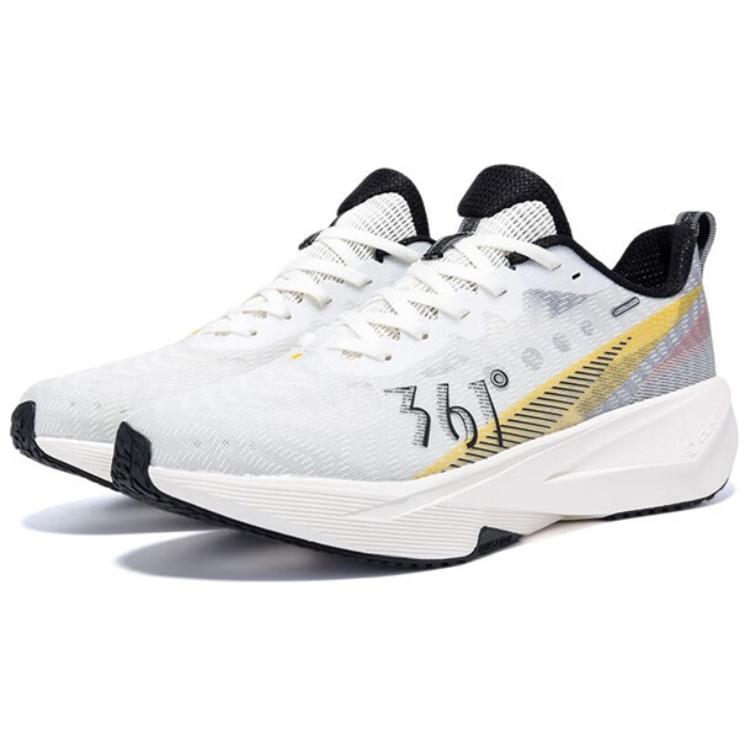 361° Abrasion Resistant Rebound Breathable Low top Sprint Running Shoes Men’s White Black Yellow