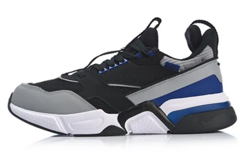 Li Ning 001 Journey Abrasion Resistant Low top Chunky Sneakers Men's Black Gray